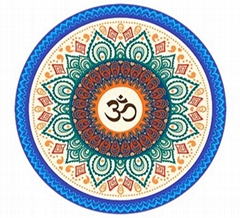OEM Sublimation print Easy Carry Body Building Round Mandala Yoga Meditation Mat