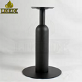 New Modern Black Heavy Iron round Glass Coffee Table with Stylish Metal Base Fur