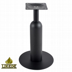 New Modern Black Heavy Iron round Glass Coffee Table with Stylish Metal Base Fur