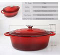 Oval Dutch Oven 28cm Cast Iron stewpot Enamel  2