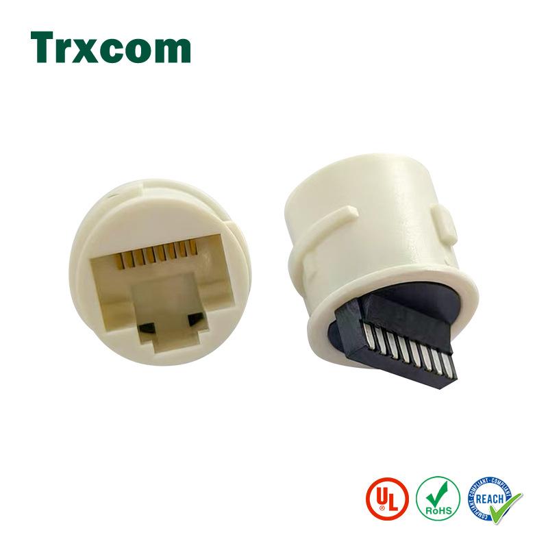  泰瑞康RJ45连接器8P8C防水母座网口连接器 安防尾线水晶头母座 2