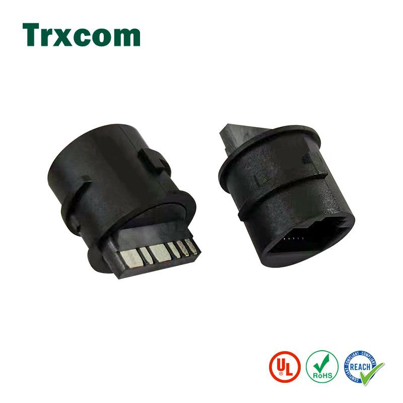 泰瑞康RJ45全塑圓形防水母座rj45焊線防水網絡連接器8pin網線插座 4