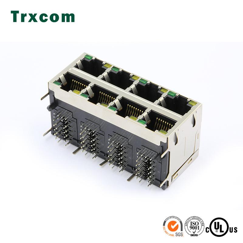 TRJG0820GENL源头厂家供应网络连接器RJ45系列带灯直通插口现货
