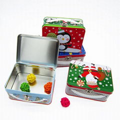 Children's Christmas gift packaging portable tin box