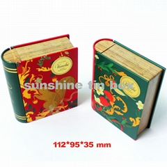 Book shaped metal tin box,chocolate tin box,cookie tin box,candy tin box