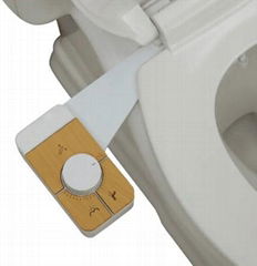 ABS Plastic Bidet with Wooden Dual Nozzle Attachment