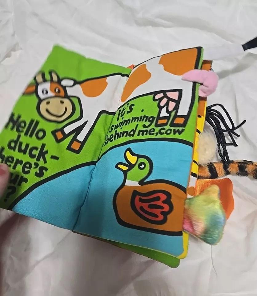 NWT JellyCat Soft Book Farm Tails Crinkle Sounds Sensory Fabric Baby Story Book 2