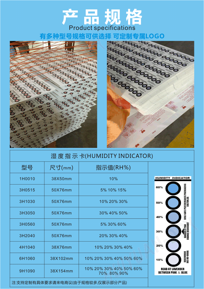 江门湿度指示卡新会湿度显示仪江门惠源包装材料供应 2