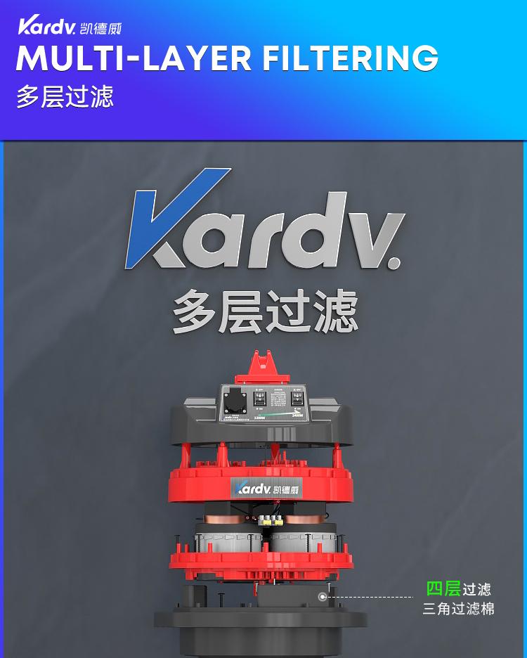 凯德威吸尘器GS-2078B工业工厂干湿两用80L 2400W 5