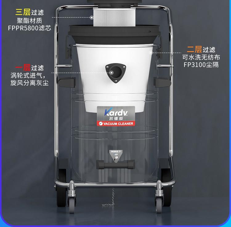 凯德威吸尘器GS-2078B工业工厂干湿两用80L 2400W 4
