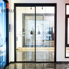 GEDELI Extremely narrow frameless tempered aluminium sliding glass door interior