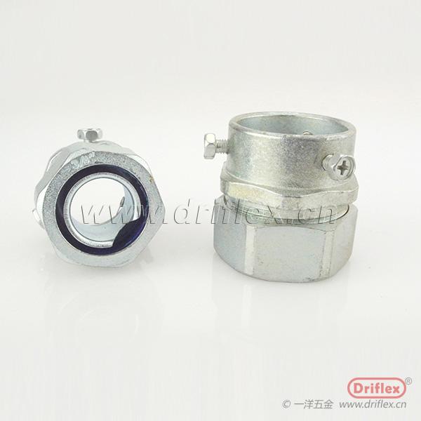 鋅合金卡套式接頭三柱式金屬軟管連接器3/8"到4“ 3