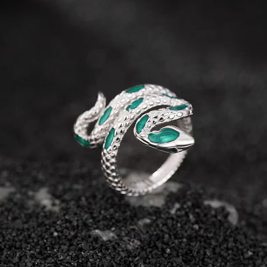 2025 Year Zodiac Snake 925 Silver Ring - Calm And Courageous