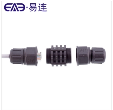 rj45防水連接器開孔安裝 線對線千兆網絡防水頭716美標螺牙