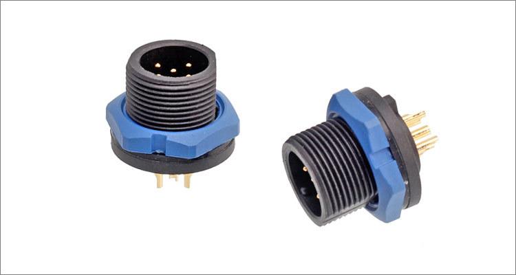 E10 ALT农业防水连接器 螺纹板后安装 PCB焊接 亮泰线对线Z108