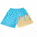 Custom design ice ceam shorts eye mesh sublimated shorts