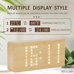 Creative wooden clockhotel office digital alarm clock wooden living room deskto