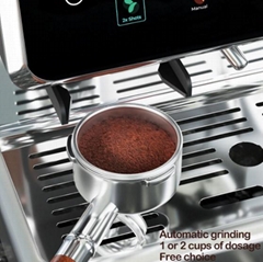 Touch grind coffee machine latte machine with milk frother