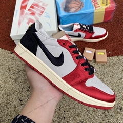 Air Jordan 1 x Trophy Room AJ1 white black and red low-top low retro basketball 