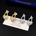 LV Heart Full Diamond Earrings | Luxurious & Elegant Jewelry Gift