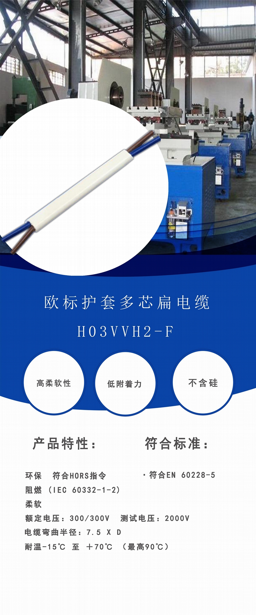 H03VVH2-F聚氯乙烯絕緣扁電纜