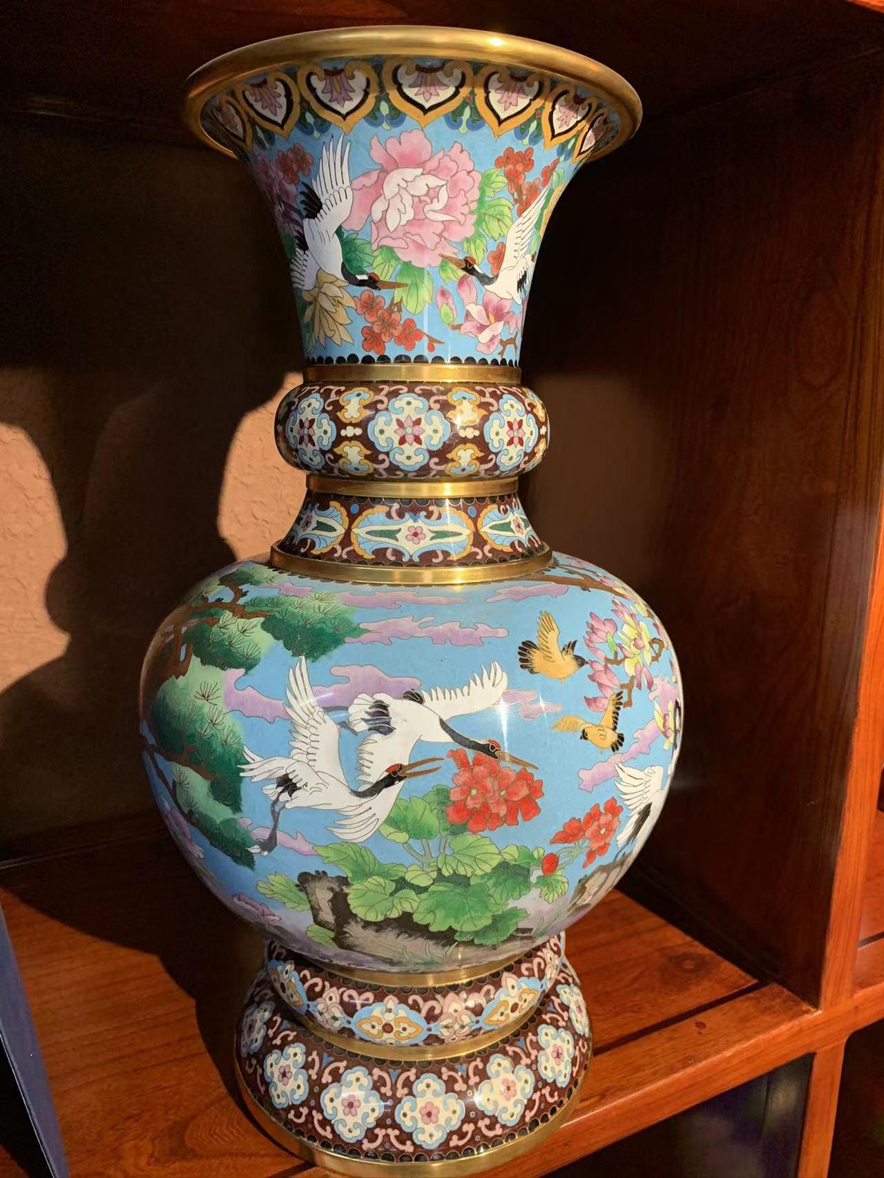 景泰蓝工艺品纯手工制作景泰蓝家具装饰摆件景泰蓝花瓶加工