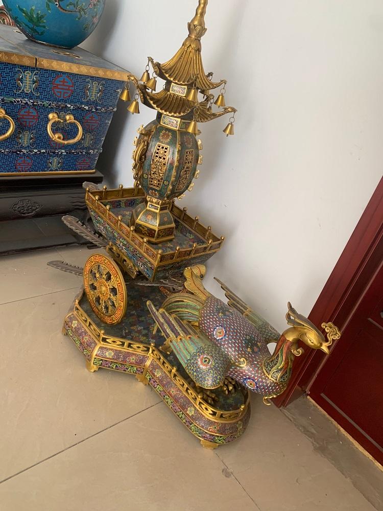 景泰藍擺件純手工製作紫銅胎高溫燒制而成景泰藍銅胎掐絲琺瑯 2
