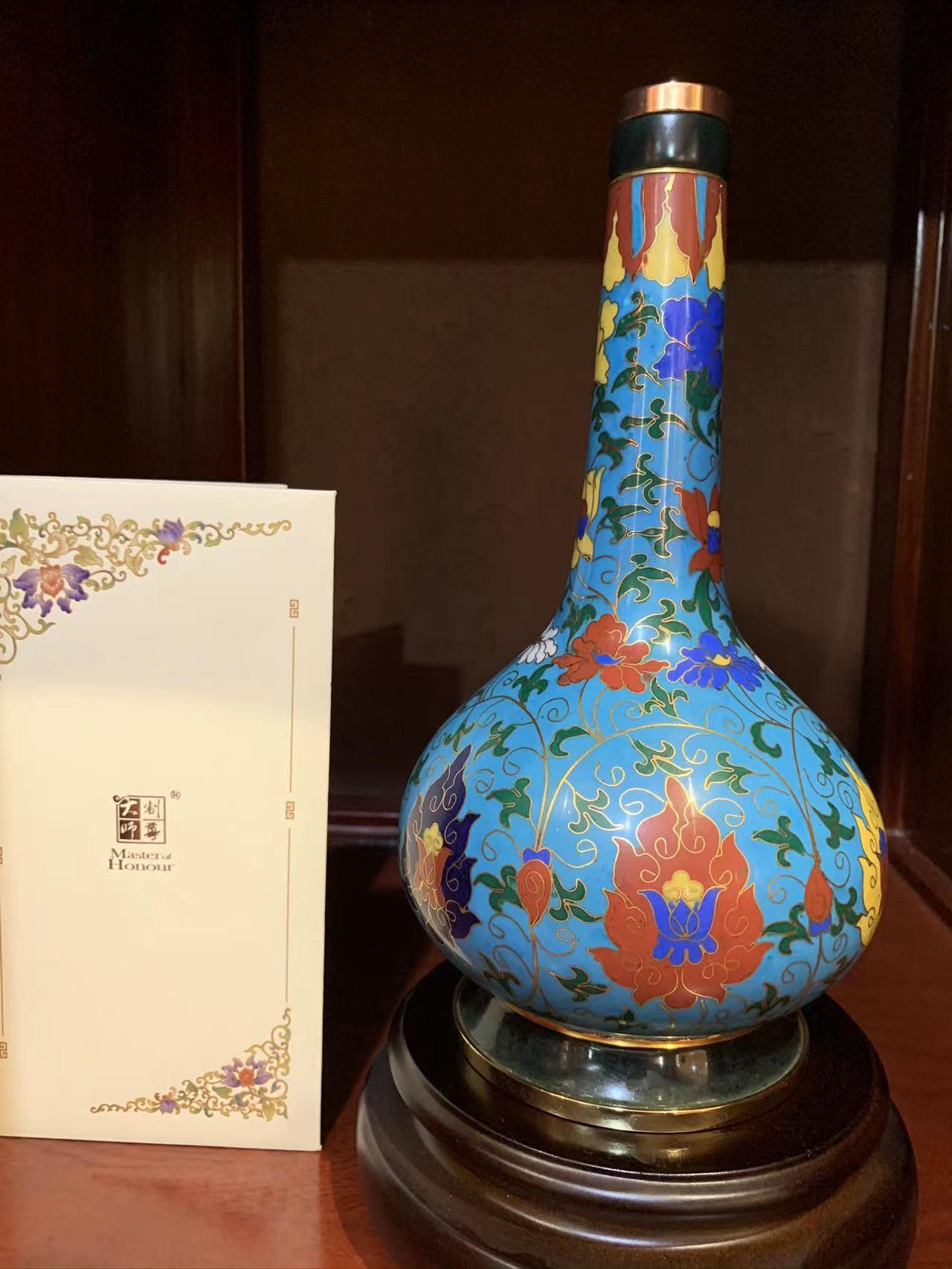 景泰藍擺件純手工製作紫銅胎高溫燒制而成景泰藍銅胎掐絲琺瑯 3