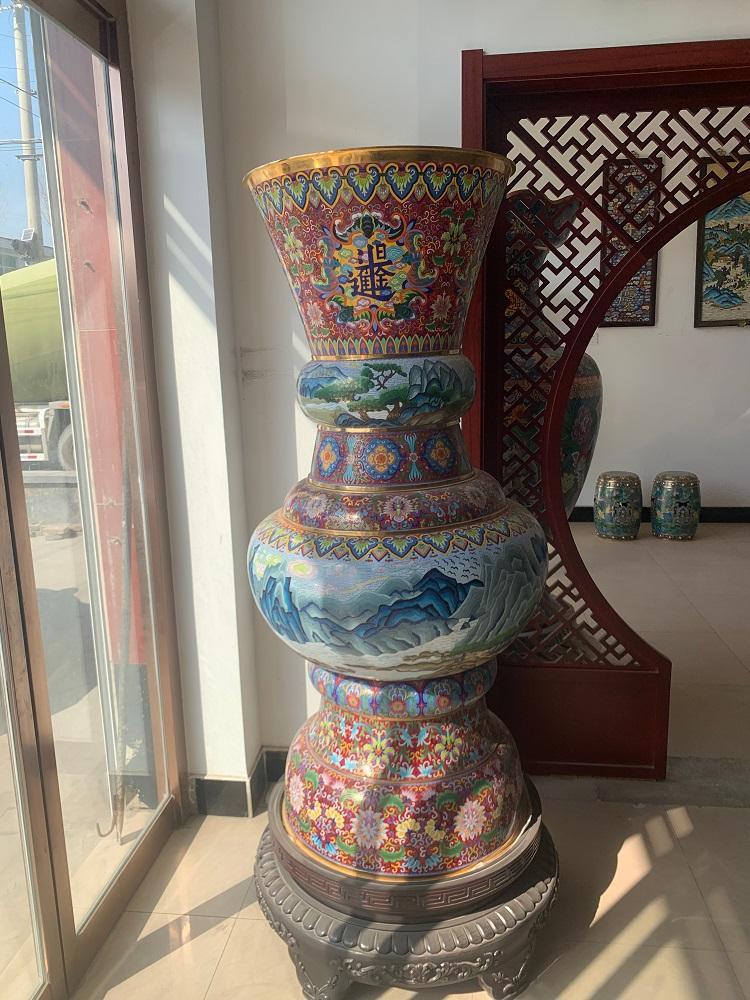 景泰藍擺件純手工製作紫銅胎高溫燒制而成景泰藍銅胎掐絲琺瑯 4