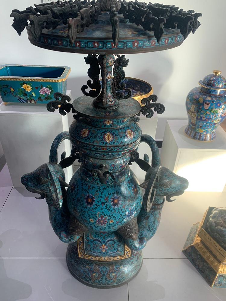 景泰藍工藝品純手工製作傢具裝飾擺件景泰藍花瓶加工 2