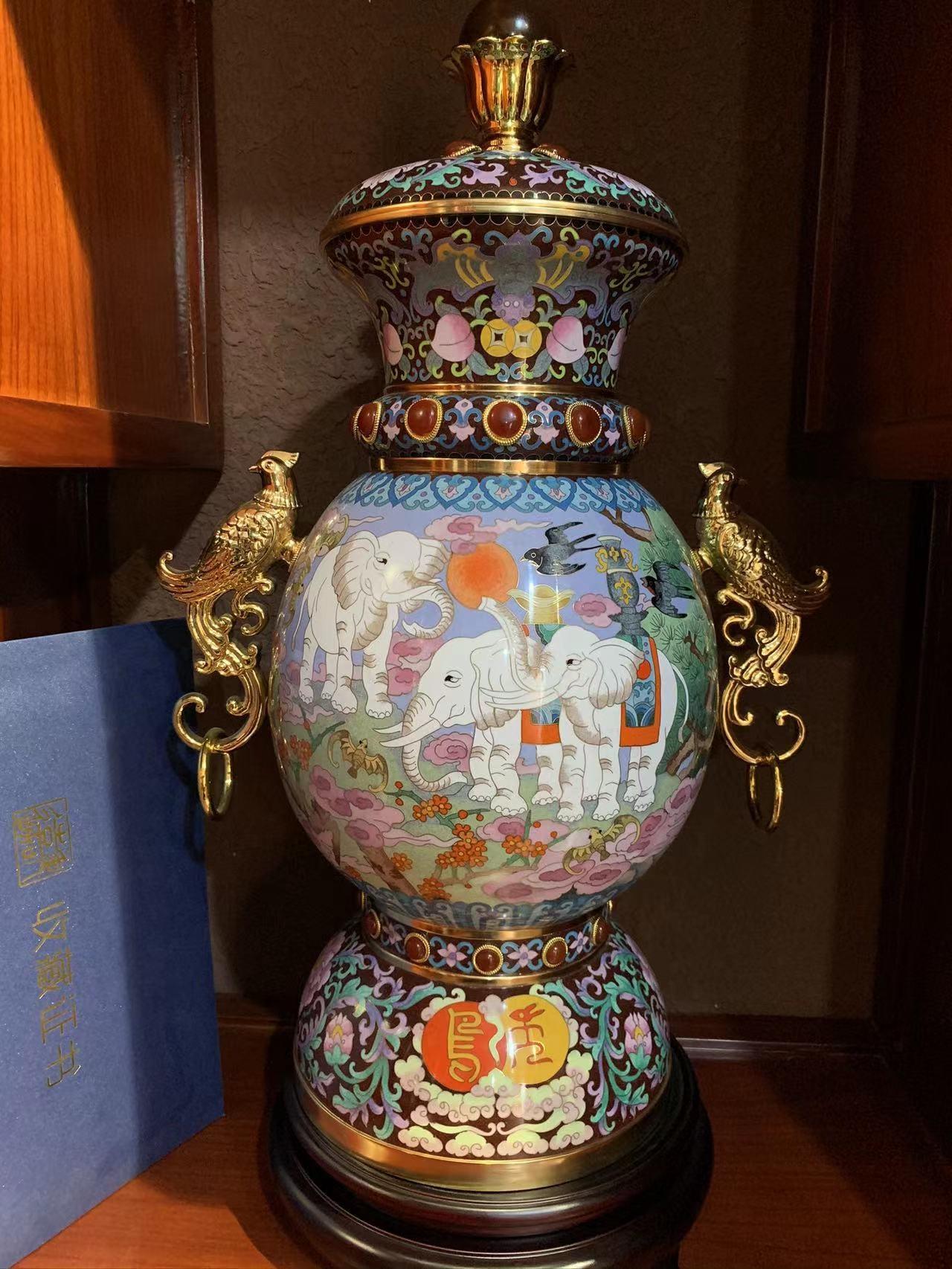 景泰藍工藝品純手工製作傢具裝飾擺件景泰藍花瓶加工 3