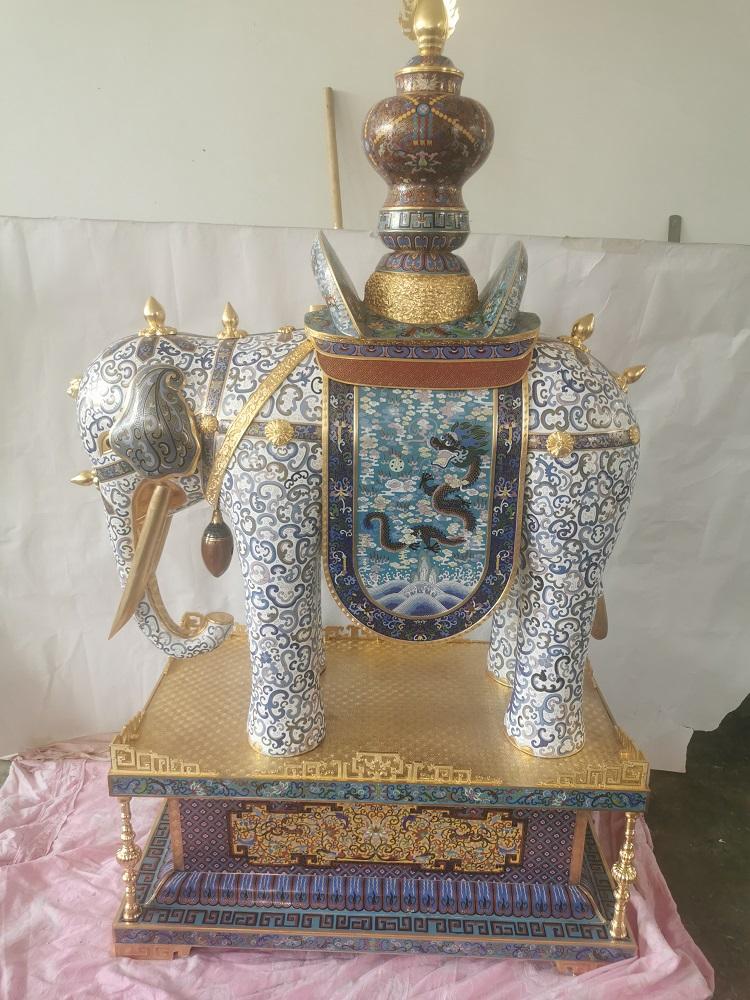 景泰藍工藝品純手工製作工藝品擺件景泰藍花瓶加工 2
