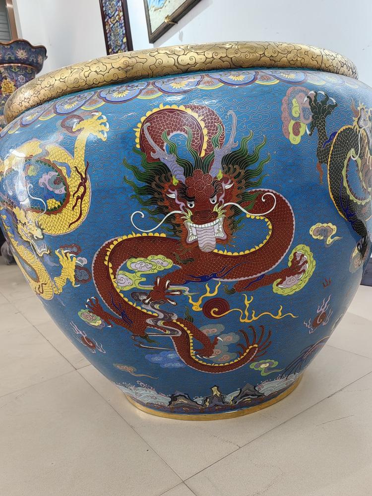 工藝品純手工製作景泰藍花瓶擺件景泰藍香爐裝飾擺件