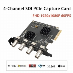 4 Channel SDI Input PCIe Video Capture Card suitable for multiple live broadcast