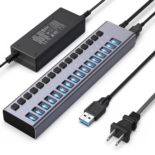 16 Port 5Gbps Rate 90W Powered USB 3.0 Hub  1