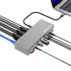 20 in 1 thunderbolt4/USB4 Docking Station with 3 HDMI 3 DP