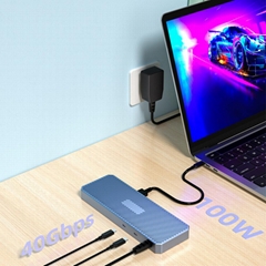 4-channel HDMI live video capture card Thunderbolt 3 Docking Station with DP