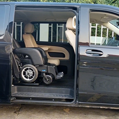 BENZ V-Class Detachable Swivel car seat, Welcab Wheelchair Lift 