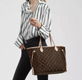 NEW LOUIS VUITTON Neverfull MM Tote Bag Monogram Red Gift LV women luxury bags 