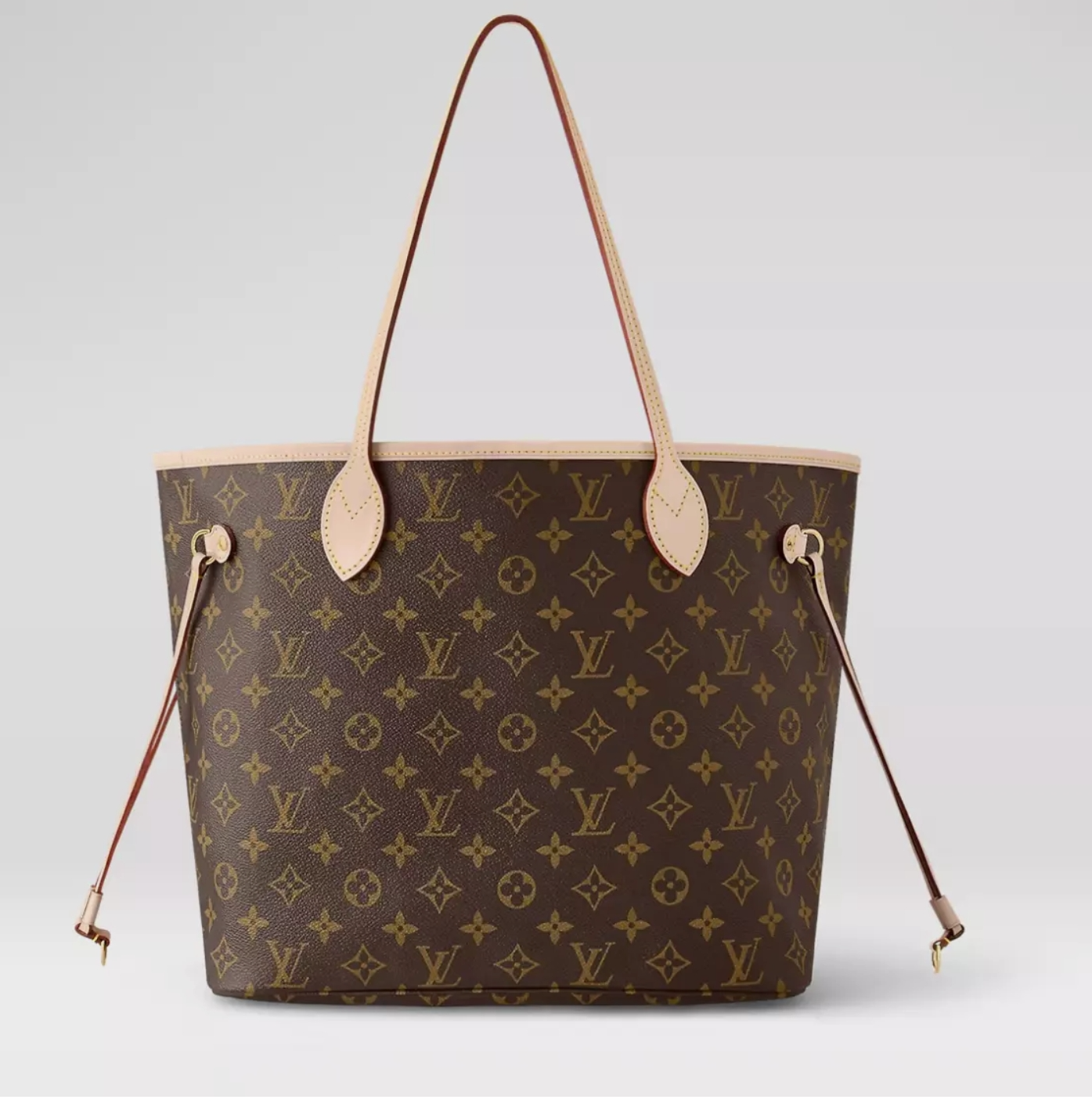 NEW LOUIS VUITTON Neverfull MM Tote Bag Monogram Rose Beige LV women designer 