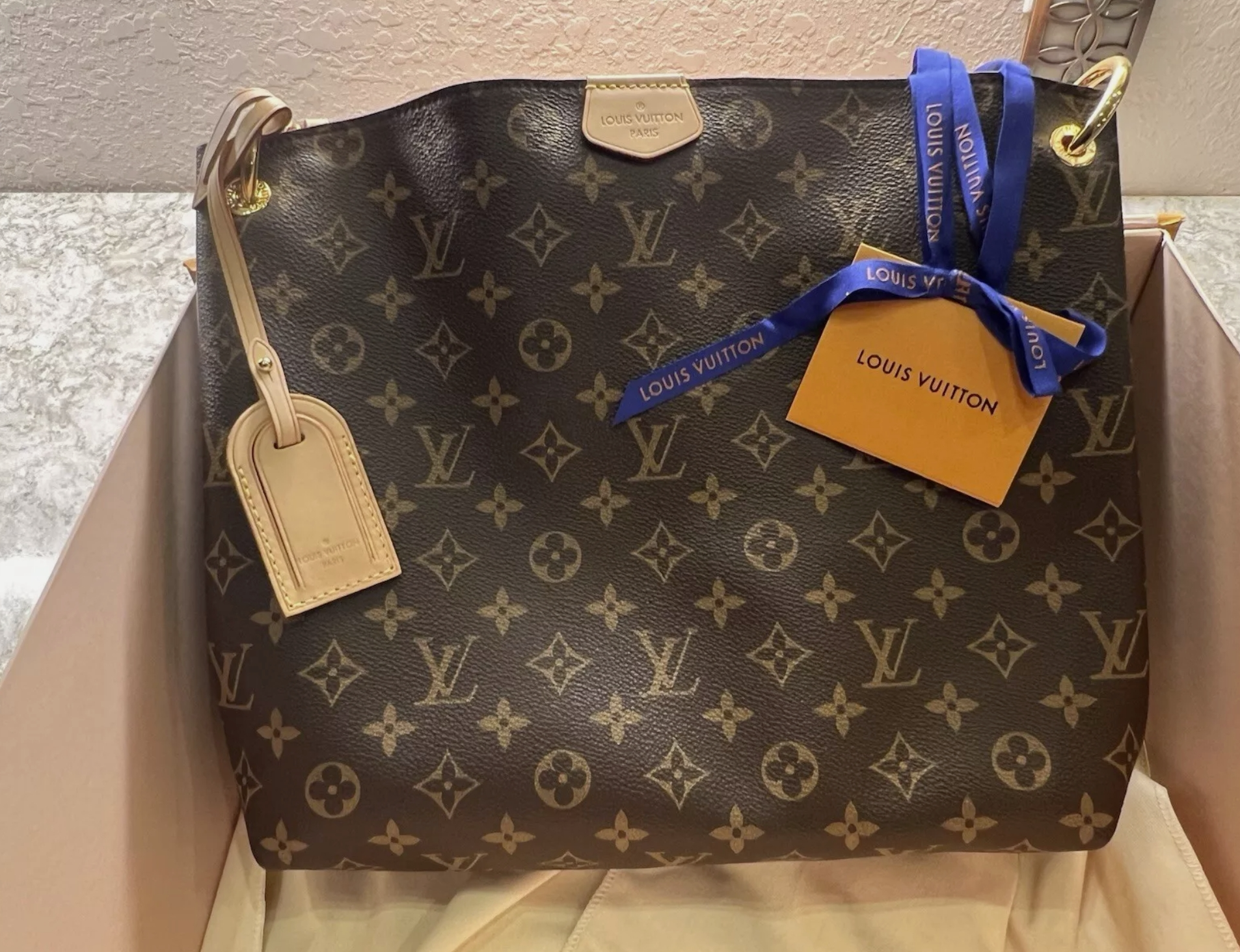 NEW               Neverfull MM Tote Bag Monogram Rose Beige     omen designer  15