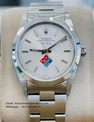 Rolex Air King 14000 Oyster Perpetual 34 Domino's Dial Box and Papers men luxury