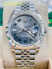 Rolex Datejust 41mm 126334 Wimbledon Dial Jubilee Band Watch Box & Papers Luxury