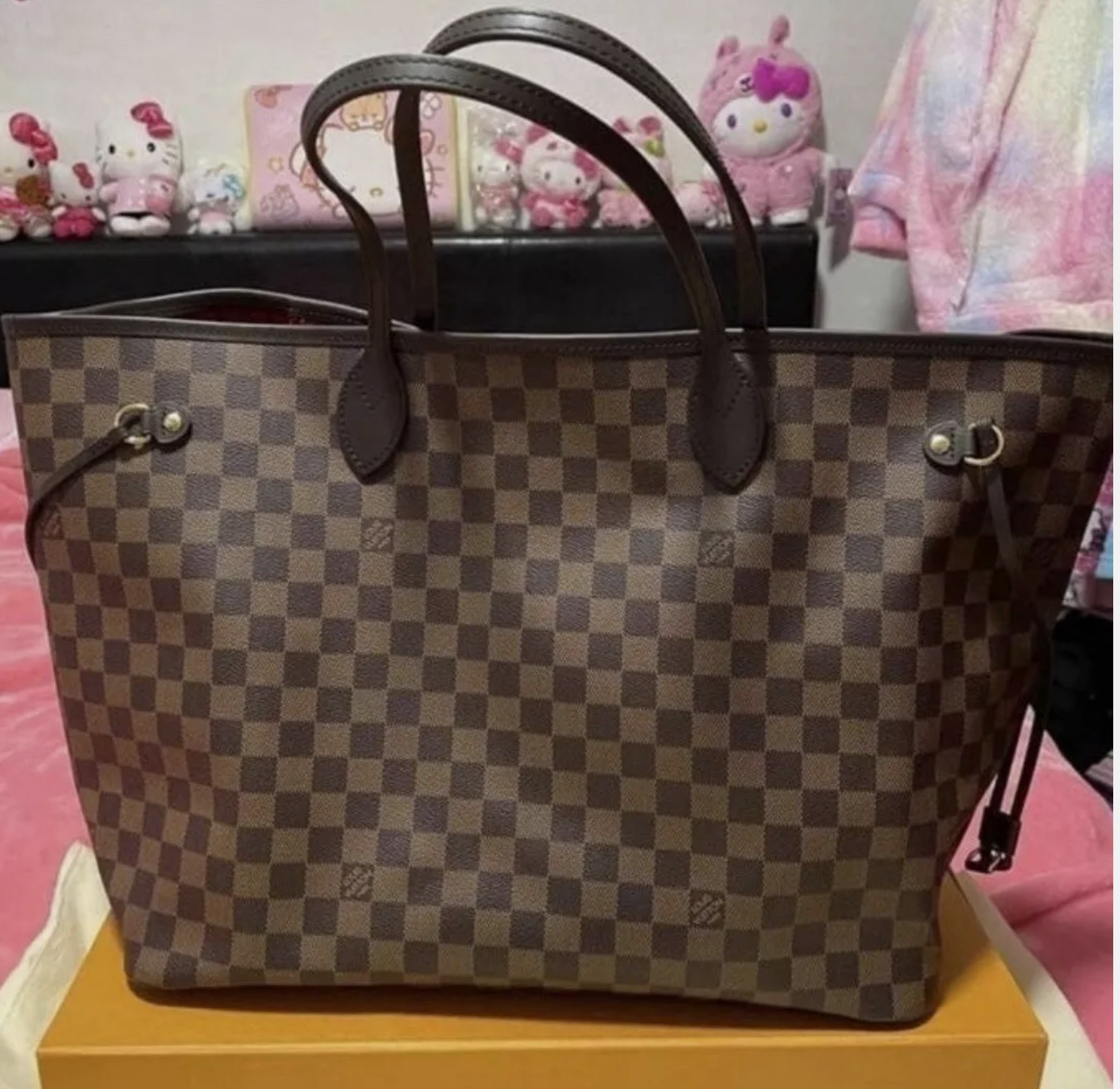 Louis Vuitton Neverfull GM Damier Ebene Cherry Purse Tote Bag handbag cheap lv 