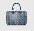 LOUIS VUITTON Speedy 25 Bag Denim Blue M59609 Crossbody Hand Purse Auth LV bags