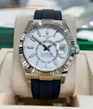 Rolex Sky-Dweller 336239 1White Gold Oysterflex White Dial Watch men luxury sale