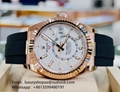 Rolex Sky-Dweller 326235 18K Rose Gold Black Oysterflex Strap White Dial Swiss 