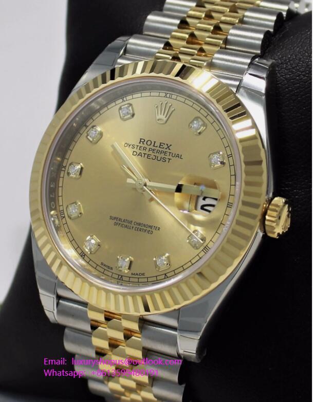 Rolex Datejust 41mm 126333 Jubilee 18K Yellow Gold/SS Factory Diamond Watch NEW