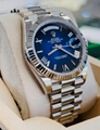 Rolex Day-Date 228239 Blue Ombré Dial 18k White Gold President Watch luxury men