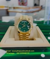 Rolex President Day-Date 228238 Yellow Gold Factory Green Dial Watch men luxury 
